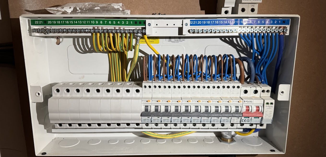 Tidy consumer unit installation